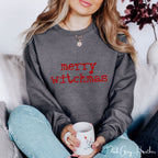 🖤🔮 Simple Merry Witchmas Sweatshirt – Gildan 18000 • Minimal Witchy Christmas Crewneck