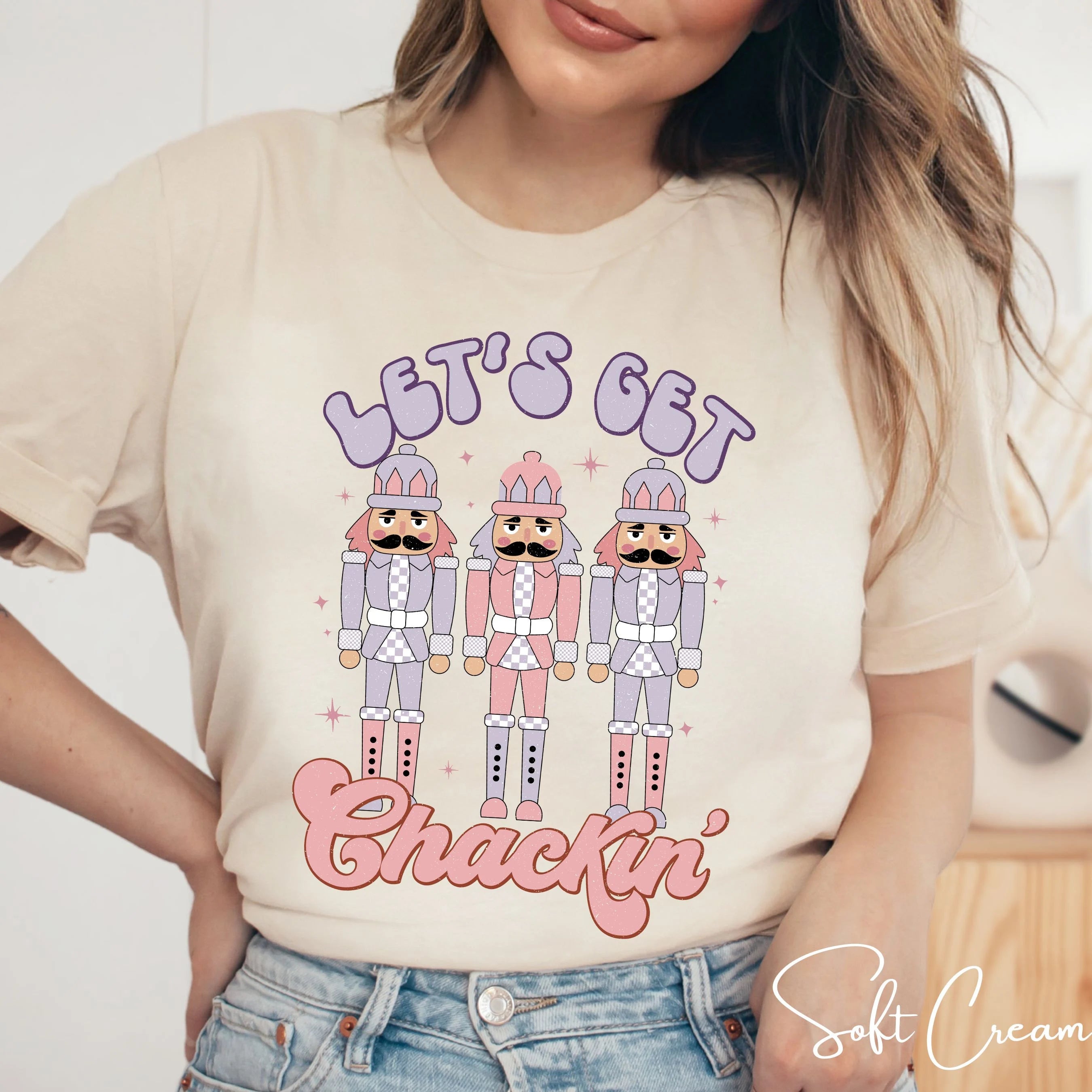 Let's Get Crackin Christmas Nutcrackers Bella Canvas 3001 Tshirt