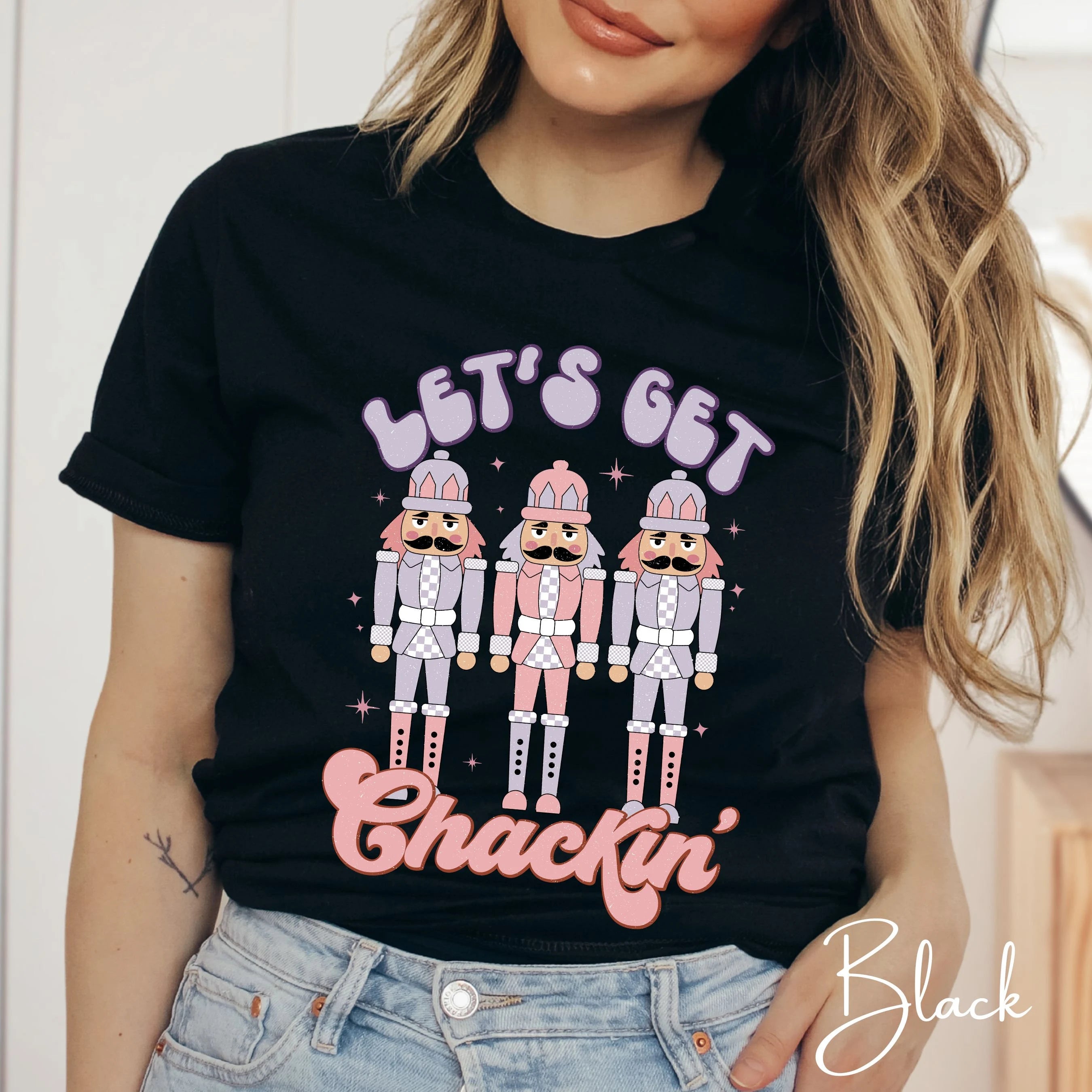 Let's Get Crackin Christmas Nutcrackers Bella Canvas 3001 Tshirt