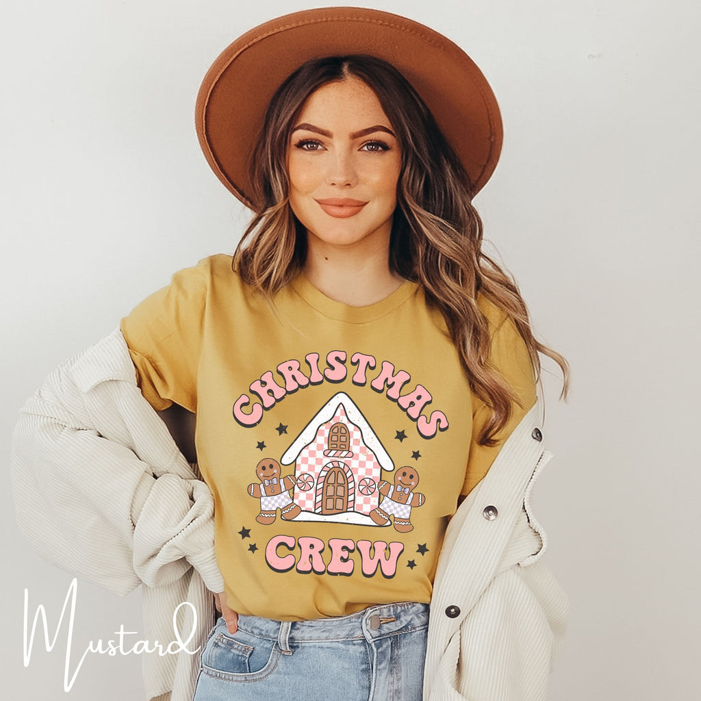 Christmas Crew Baking Gingerbread House Christmas Bella Canvas 3001 Tshirt