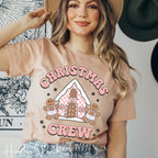 Christmas Crew Baking Gingerbread House Christmas Bella Canvas 3001 Tshirt