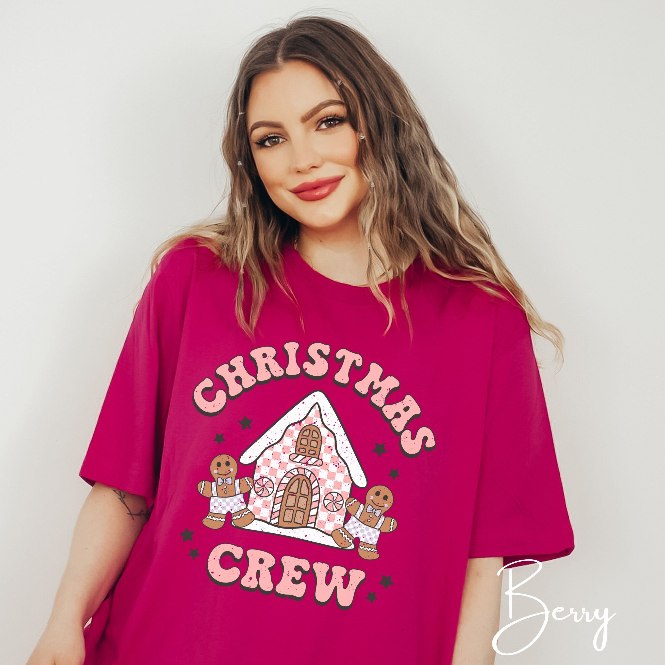 Christmas Crew Baking Gingerbread House Christmas Bella Canvas 3001 Tshirt