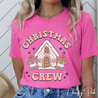 Christmas Crew Baking Gingerbread House Christmas Bella Canvas 3001 Tshirt
