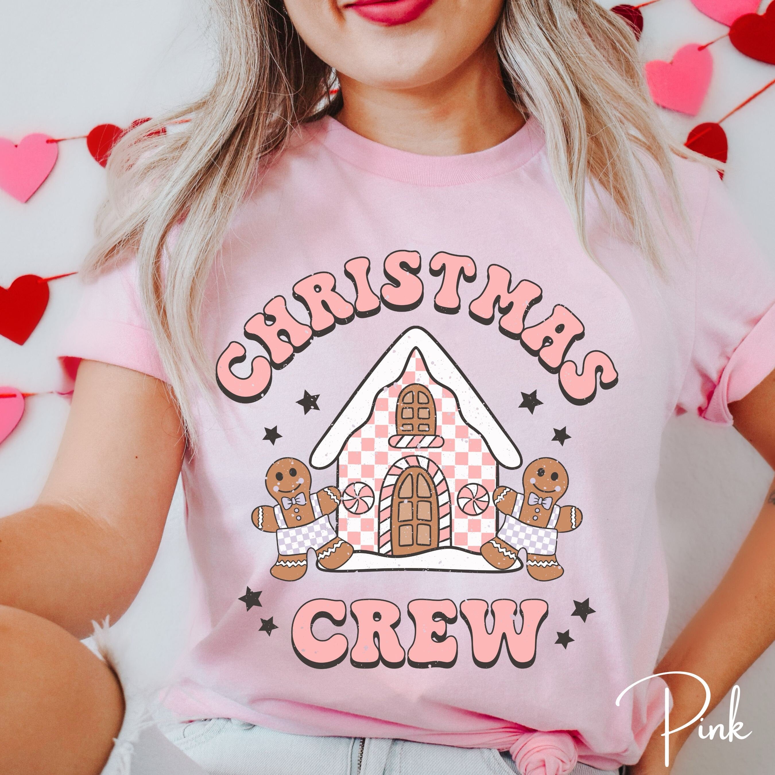 Christmas Crew Baking Gingerbread House Christmas Bella Canvas 3001 Tshirt