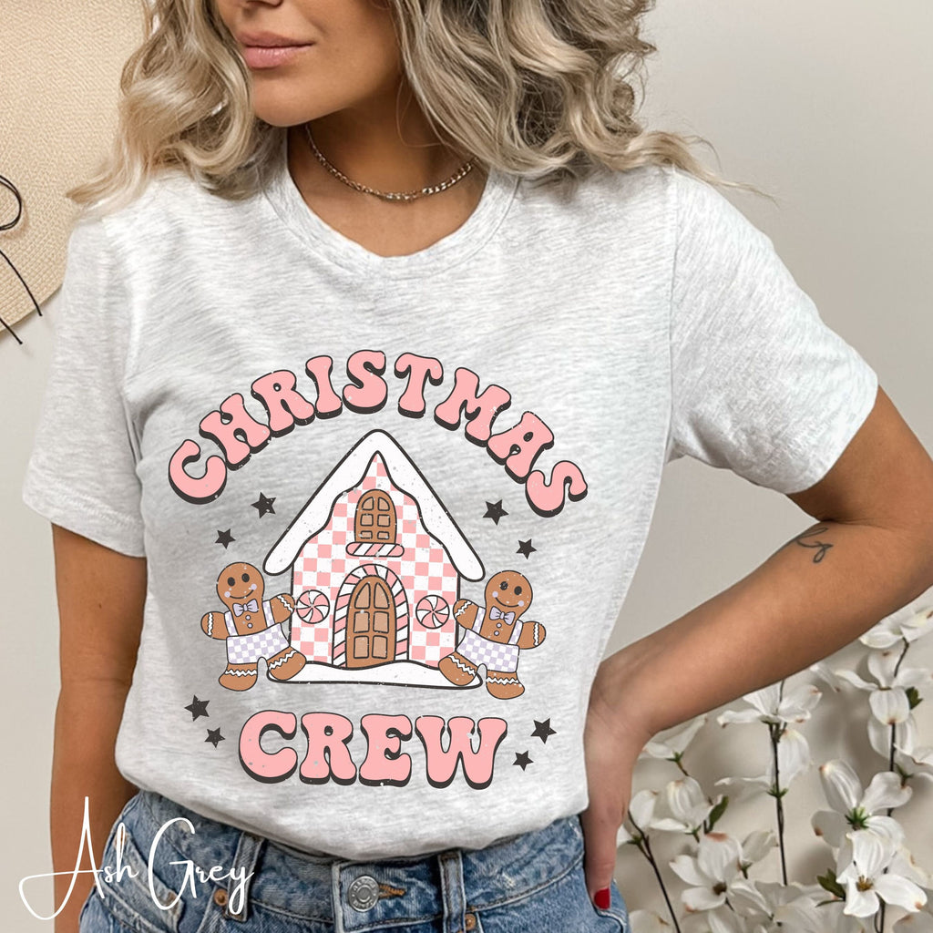 Christmas Crew Baking Gingerbread House Christmas Bella Canvas 3001 Tshirt