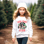 Holiday Club Kids Christmas Sweatshirt 🎅 | Buddy the Elf, Grinch, Jack Skellington & Frosty Gildan 18000B Sweatshirt