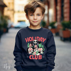 Holiday Club Kids Christmas Sweatshirt 🎅 | Buddy the Elf, Grinch, Jack Skellington & Frosty Gildan 18000B Sweatshirt