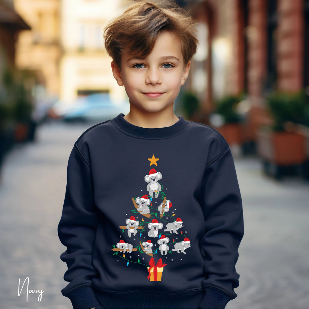 Kids Koala Christmas Tree Sweatshirt 🎄 | Cute Holiday Pullover | Australian Christmas  Gildan 18000B Sweatshirt