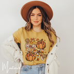 Pumpkin Sketch T-Shirt | Autumn Harvest Bella Canvas 3001 Tshirt