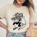 ✨ “That Witch” Vintage 50s Pin-Up Witch Tee – Bella + Canvas 3001 🧹💋✨