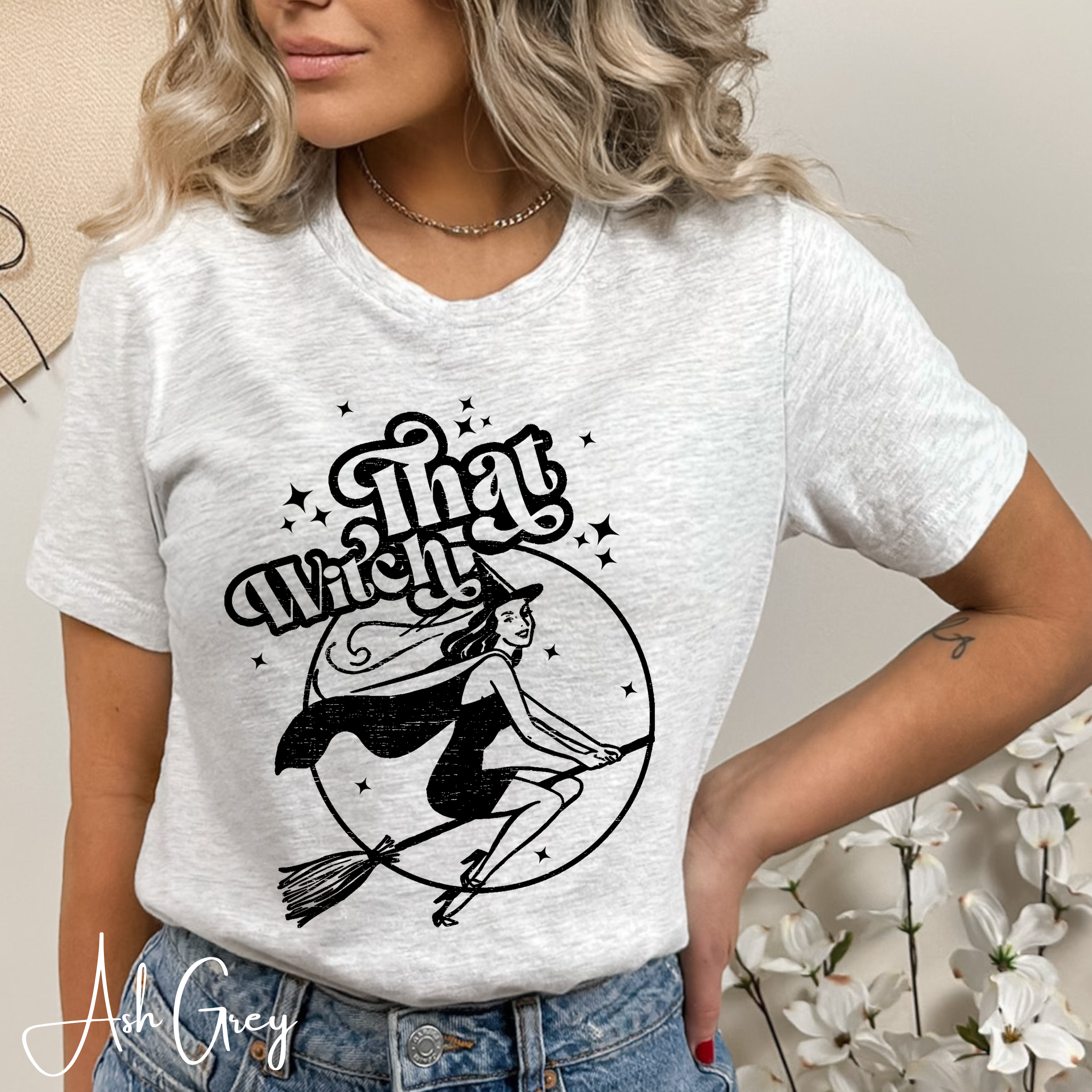 ✨ “That Witch” Vintage 50s Pin-Up Witch Tee – Bella + Canvas 3001 🧹💋✨