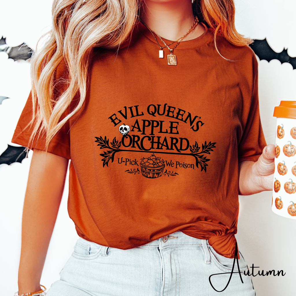Evil Queens Apple Orchard Tee 🍎💀 | “You Pick ’Em, We Poison ’Em” Fairytale Villain Bella Canvas 3001  T-Shirt