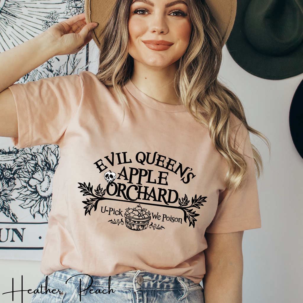 Evil Queens Apple Orchard Tee 🍎💀 | “You Pick ’Em, We Poison ’Em” Fairytale Villain Bella Canvas 3001  T-Shirt