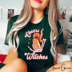 Cheers Witches T-Shirt | Skeleton Hand Cocktail Halloween Bella Canvas 3001 Tshirt