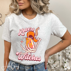 Cheers Witches T-Shirt | Skeleton Hand Cocktail Halloween Bella Canvas 3001 Tshirt
