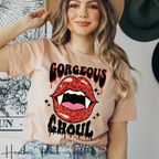 Retro Vampire Lips Tee | Gorgeous Ghoul Horror Graphic Bella Canvas 3001 Tshirt