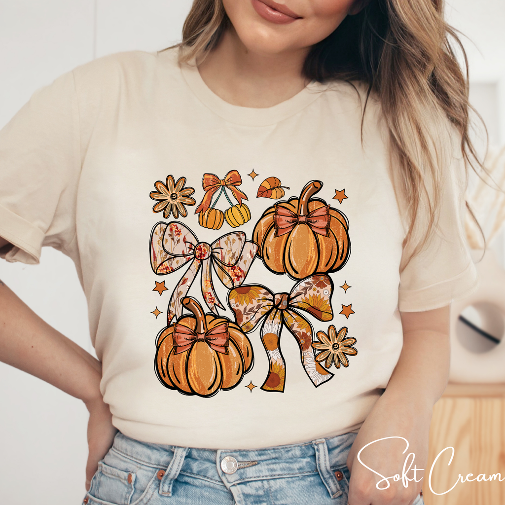 Pumpkin Sketch T-Shirt | Autumn Harvest Bella Canvas 3001 Tshirt