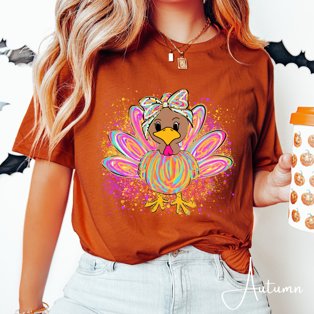 Graffiti Style Turkey Shirt | Thanksgiving Graphic Tee | Bella Canvas 3001