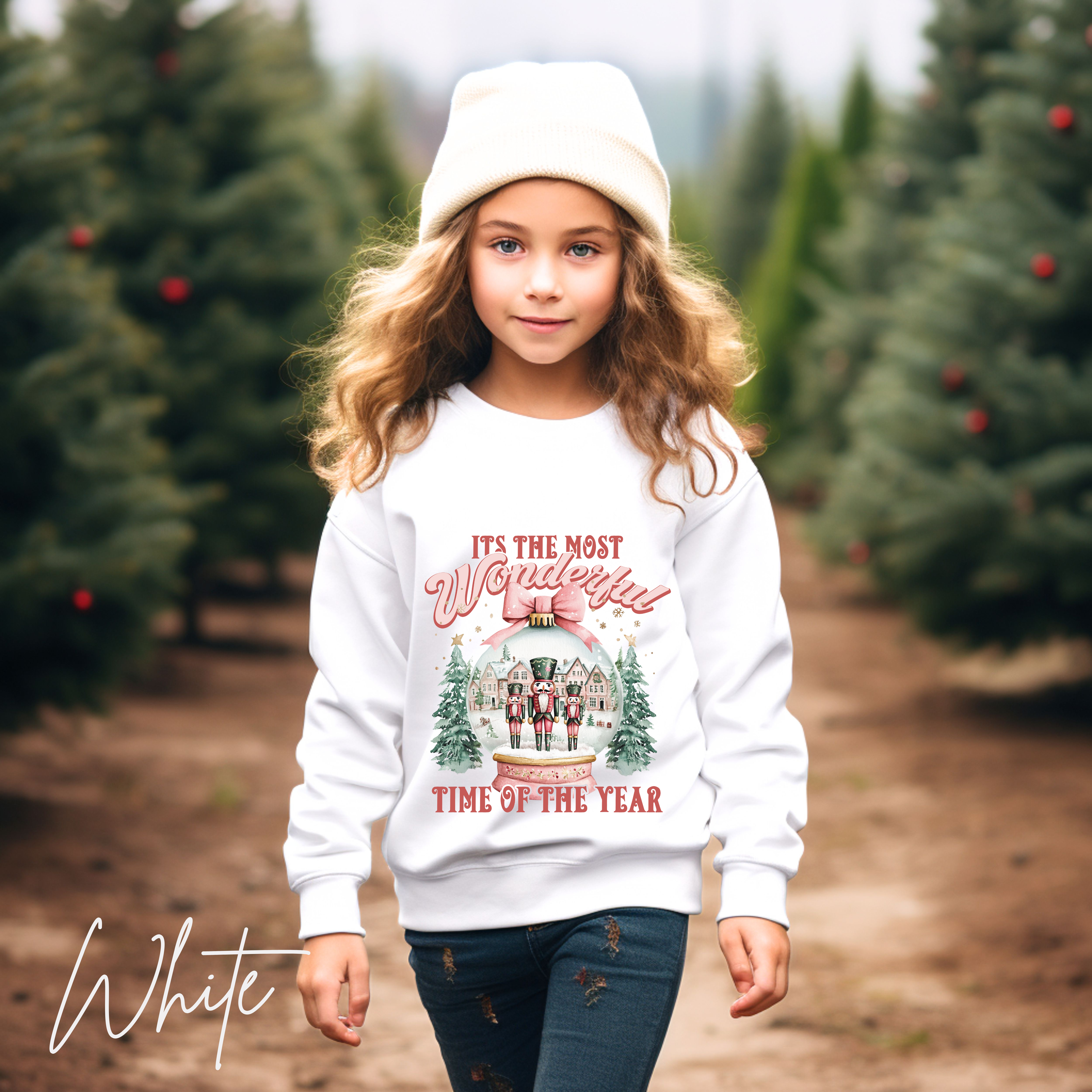 Kids Nutcracker Snowglobe Christmas Sweatshirt | The Most Wonderful Time of the Year Gildan 18000B Sweatshirt