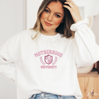 Motherhood University Embroidered Sweatshirt | Mum Life Gildan 18000 Sweatshirt