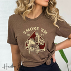 Smoke ’Em If You Got ’Em Graphic Tee | Retro Hot Rod Rockabilly Graphic Bella Canvas 3001 Tshirt
