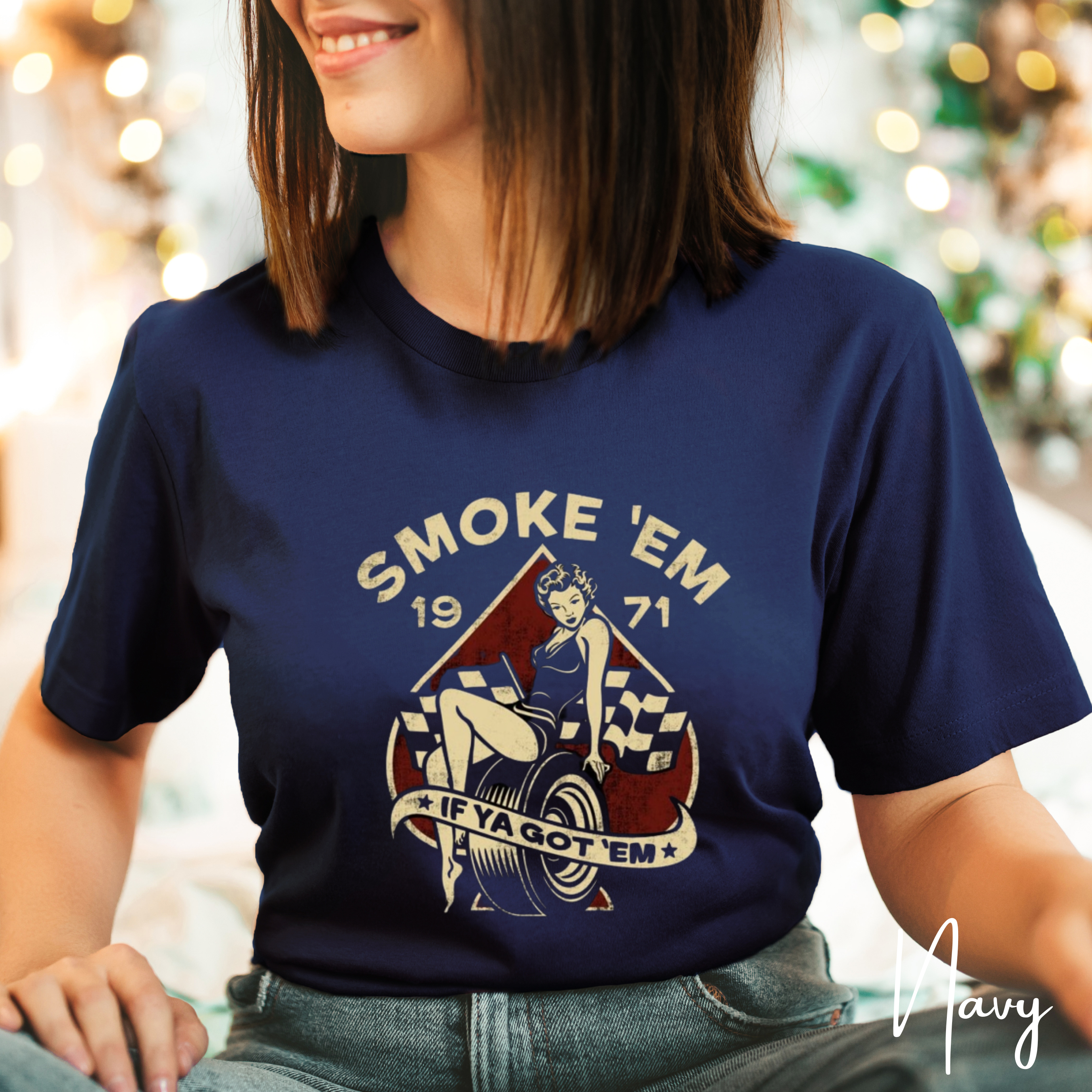 Smoke ’Em If You Got ’Em Graphic Tee | Retro Hot Rod Rockabilly Graphic Bella Canvas 3001 Tshirt