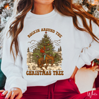 Rockin Around the Christmas Tree Western Gildan 18000 Sweatshirt