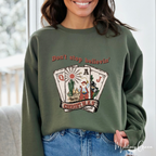 Don't Stop Believing Santa Christmas Gildan 18000 Sweatshirt