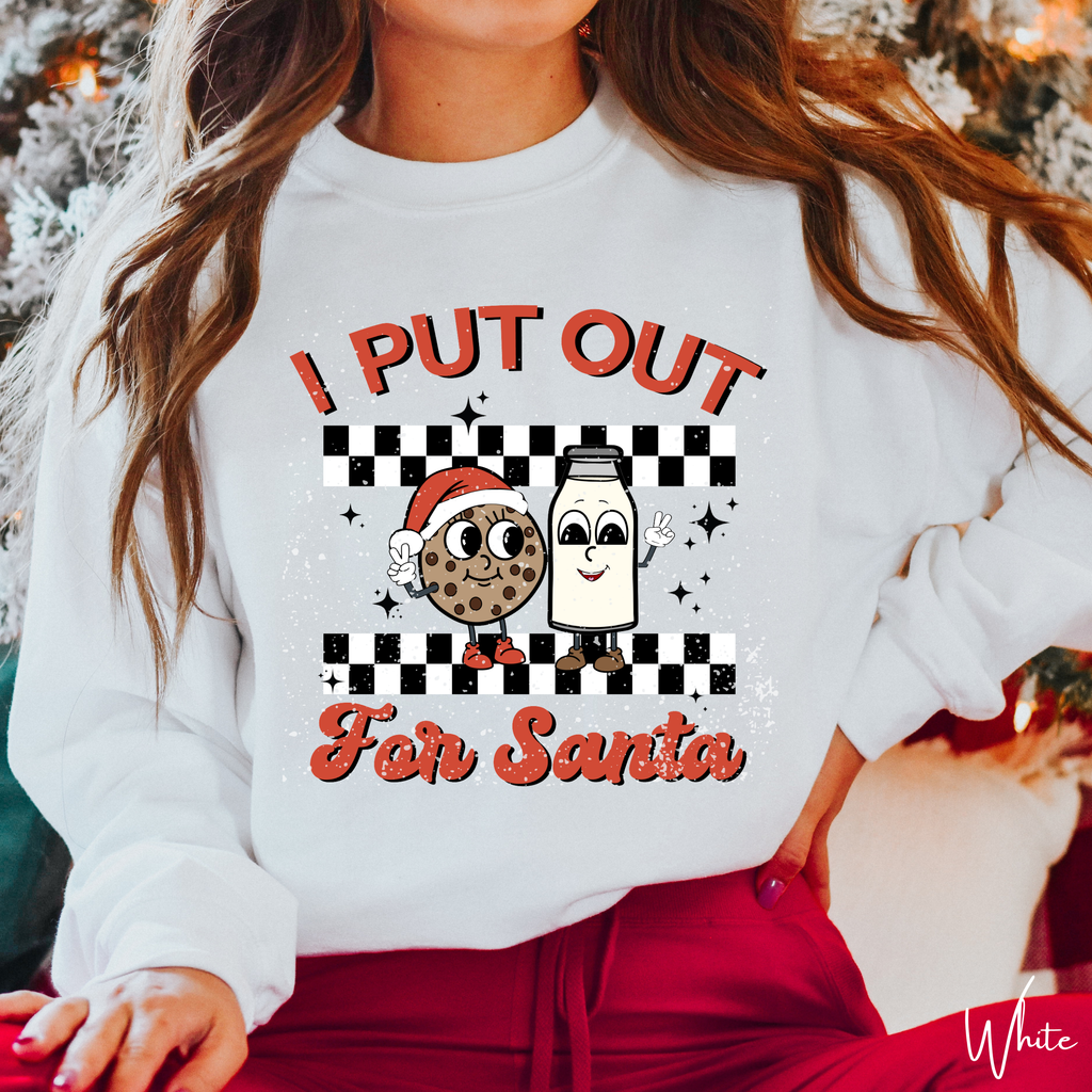 I Put Out For Santa Christmas Gildan 18000 Sweatshirt