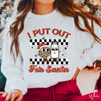 I Put Out For Santa Christmas Gildan 18000 Sweatshirt