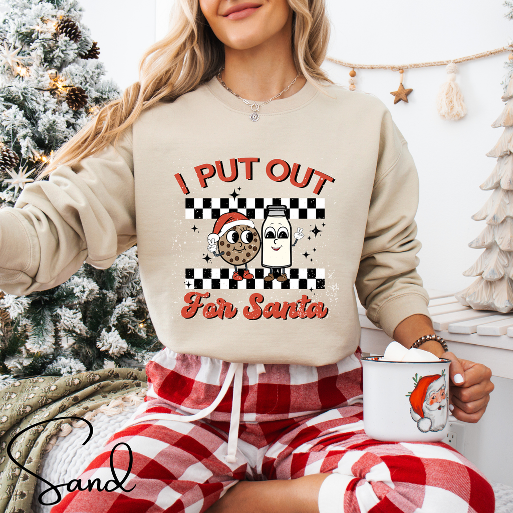 I Put Out For Santa Christmas Gildan 18000 Sweatshirt