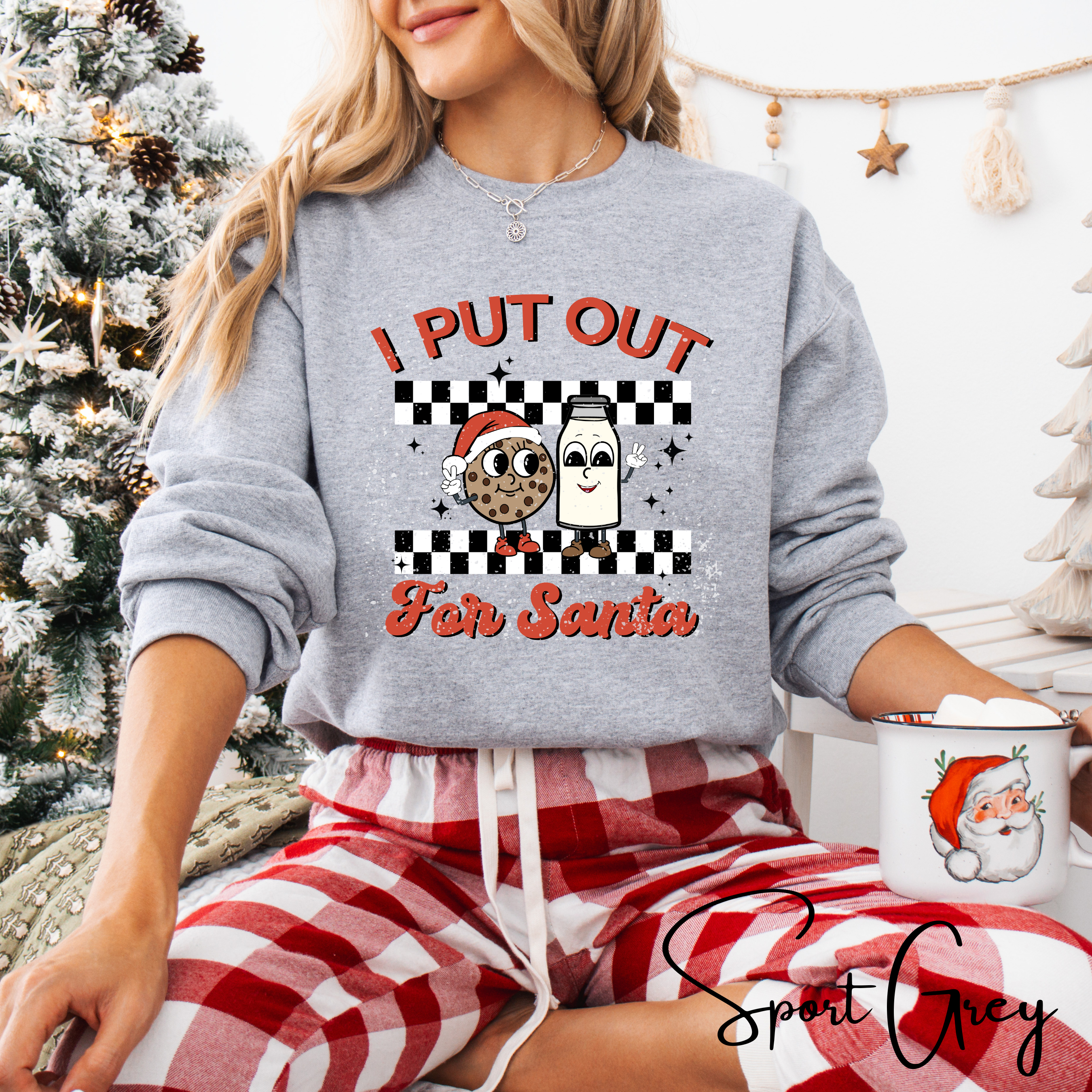I Put Out For Santa Christmas Gildan 18000 Sweatshirt