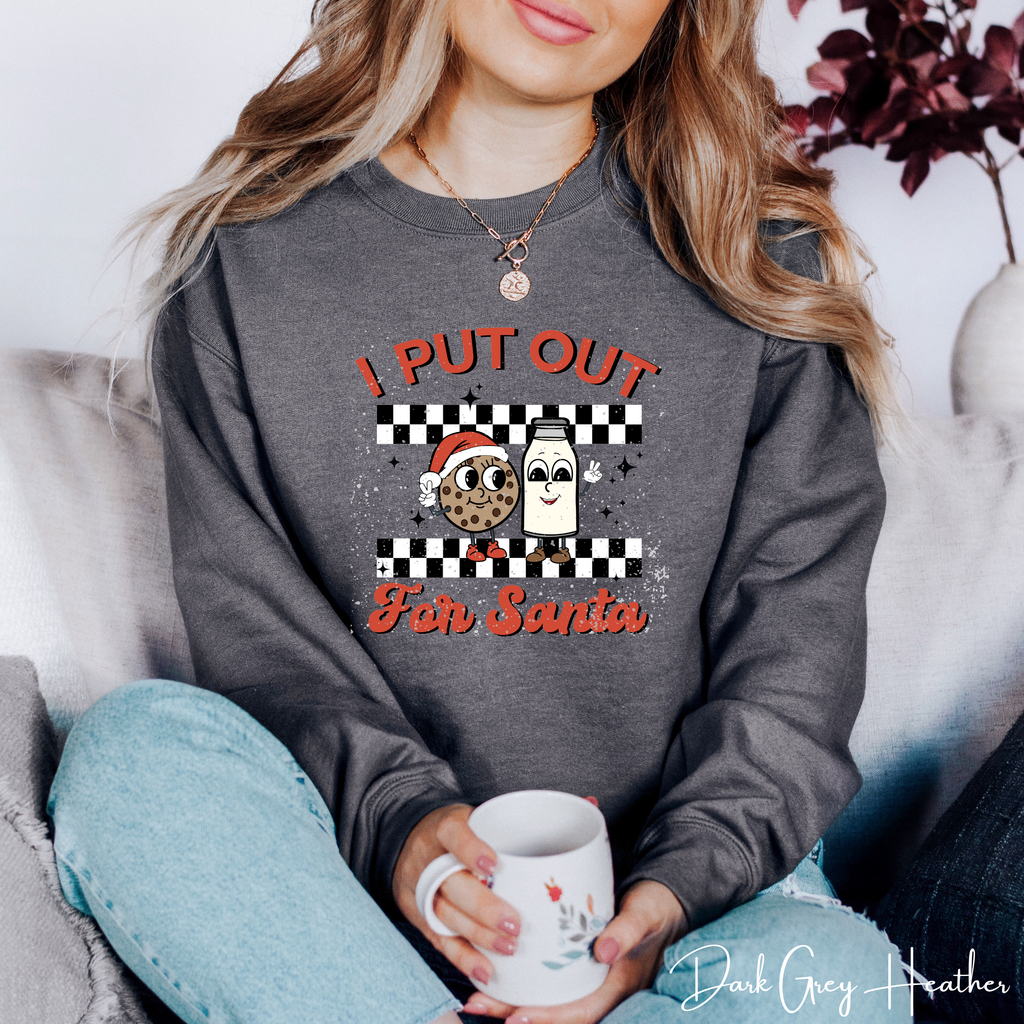 I Put Out For Santa Christmas Gildan 18000 Sweatshirt