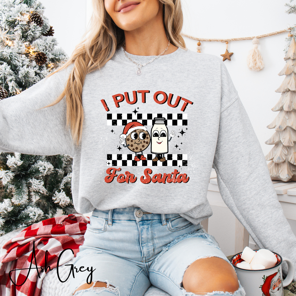 I Put Out For Santa Christmas Gildan 18000 Sweatshirt