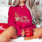 Won't You Guide My Sleigh  Christmas Gildan 18000 Sweatshirt