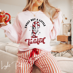 Sweet But a Little Bit Twisted Candy Cane Christmas Gildan 18000 Sweatshirt