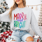 Merry and Bright Christmas Gildan 18000 Sweatshirt