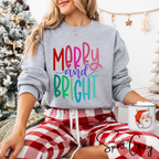 Merry and Bright Christmas Gildan 18000 Sweatshirt