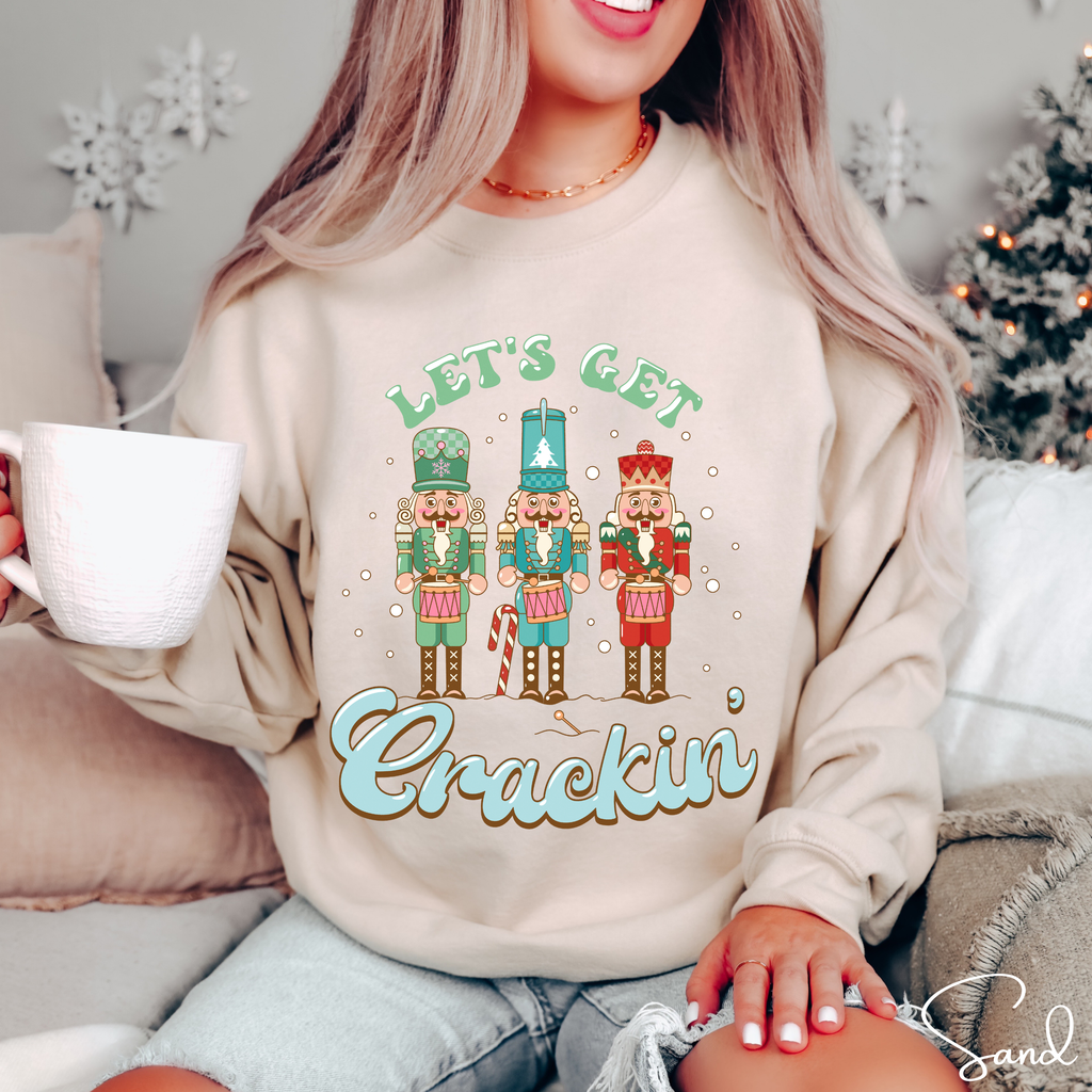 Lets Get Crackin Nutcracker Christmas Gildan 18000 Sweatshirt
