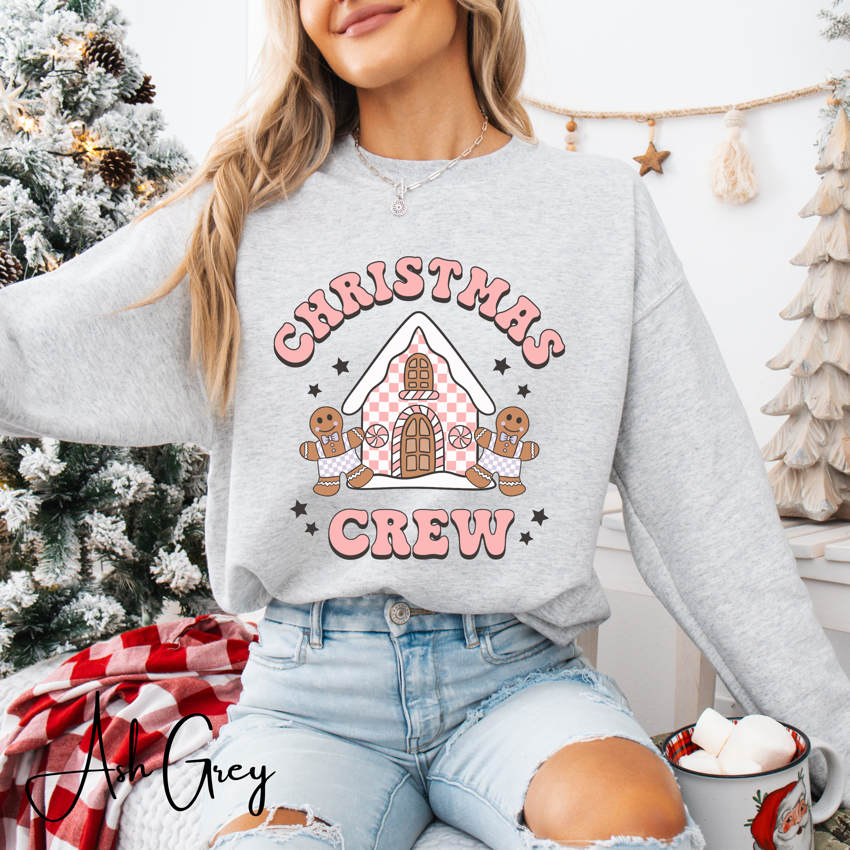 Christmas Crew Gingerbread House Gildan 18000 Sweatshirt