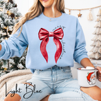 🎀❤️ Merry Christmas Coquette Bow Sweatshirt – Minimal Red Bow Holiday Crewneck • Cute & Cozy Festive Aesthetic