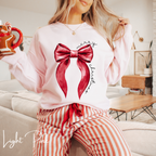 🎀❤️ Merry Christmas Coquette Bow Sweatshirt – Minimal Red Bow Holiday Crewneck • Cute & Cozy Festive Aesthetic