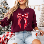 🎀❤️ Merry Christmas Coquette Bow Sweatshirt – Minimal Red Bow Holiday Crewneck • Cute & Cozy Festive Aesthetic