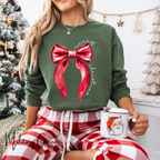 🎀❤️ Merry Christmas Coquette Bow Sweatshirt – Minimal Red Bow Holiday Crewneck • Cute & Cozy Festive Aesthetic