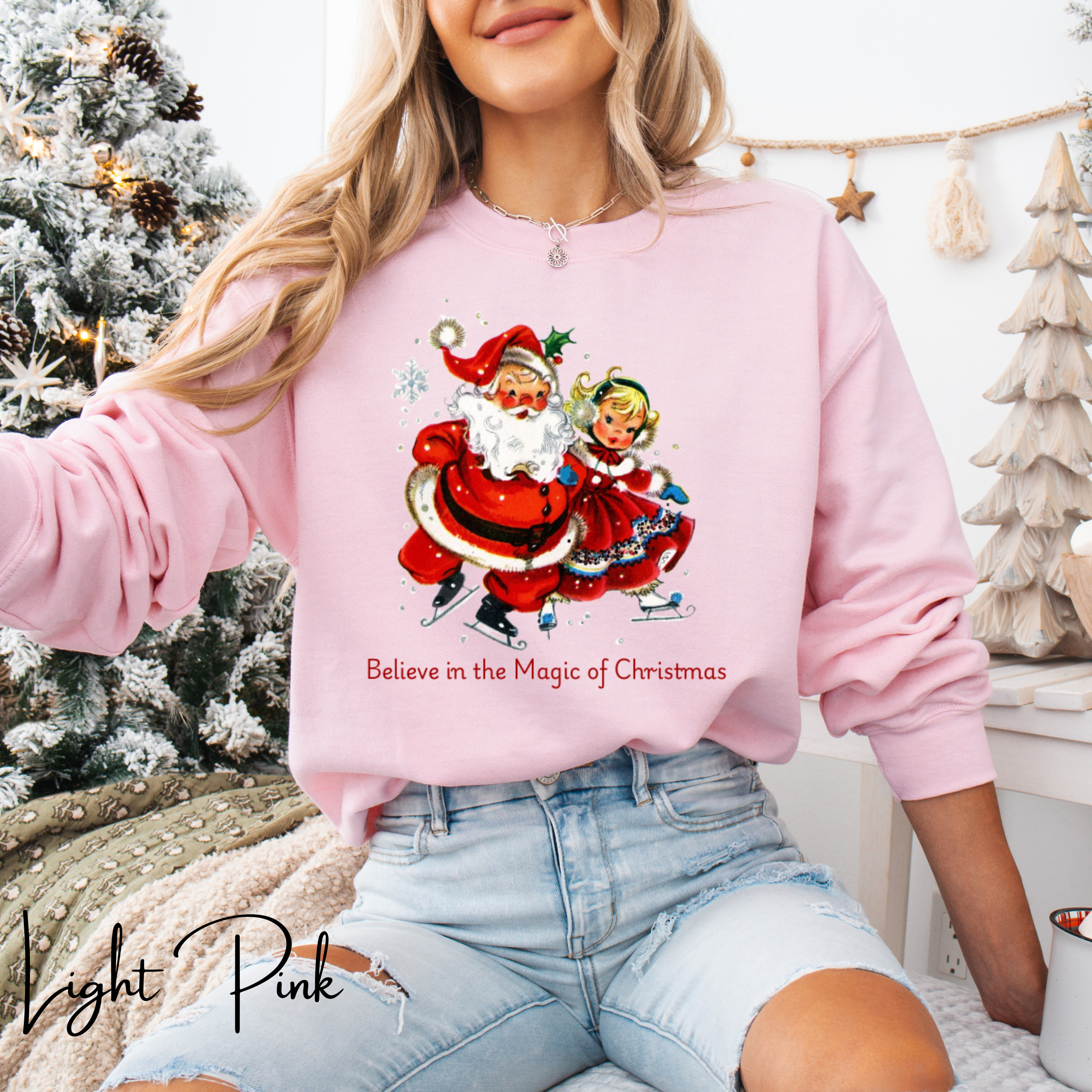Nostalgic Santa Sweatshirt | Believe in the Magic of Christmas Design Gildan 18000 Sweatshirt