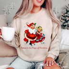 Nostalgic Santa Sweatshirt | Believe in the Magic of Christmas Design Gildan 18000 Sweatshirt