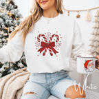 Festive Embroidered Christmas Sweatshirt | Candy Cane Design Gildan 18000 Sweatshirt