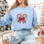Festive Embroidered Christmas Sweatshirt | Candy Cane Design Gildan 18000 Sweatshirt