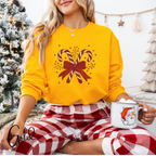 Festive Embroidered Christmas Sweatshirt | Candy Cane Design Gildan 18000 Sweatshirt