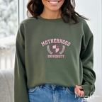 Motherhood University Embroidered Sweatshirt | Mum Life Gildan 18000 Sweatshirt